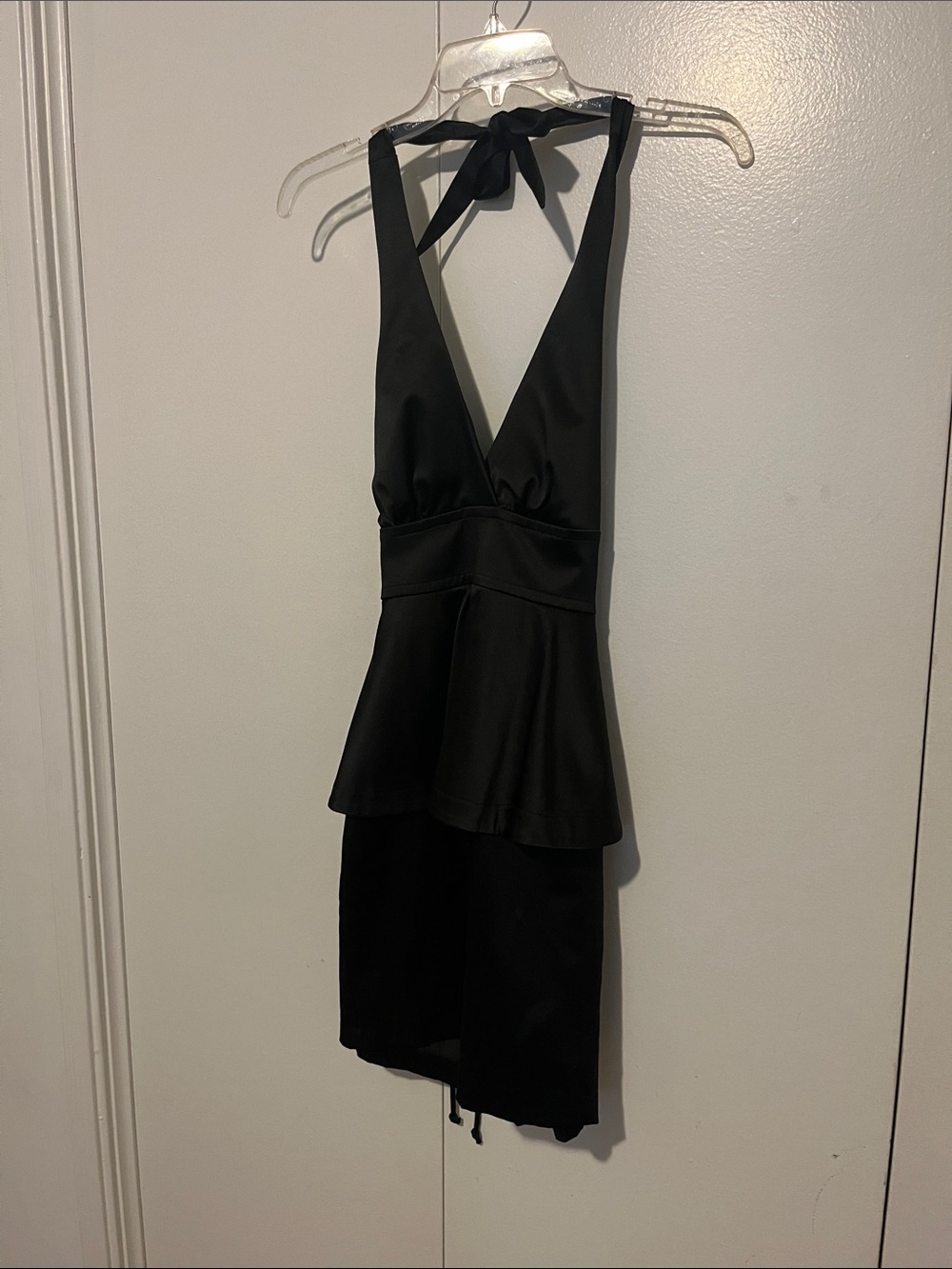 Windsor Black One-Shoulder Peplum Dress